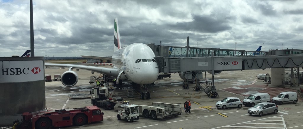 Airbus A380-800 d'Emirates à Roissy Charles de Gaulle